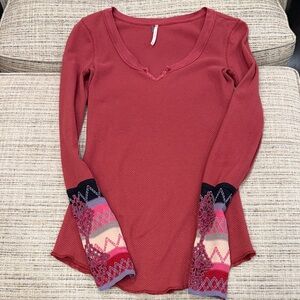 Free People Women’s Thermal Kombucha Cuff Long Sleeve Size M